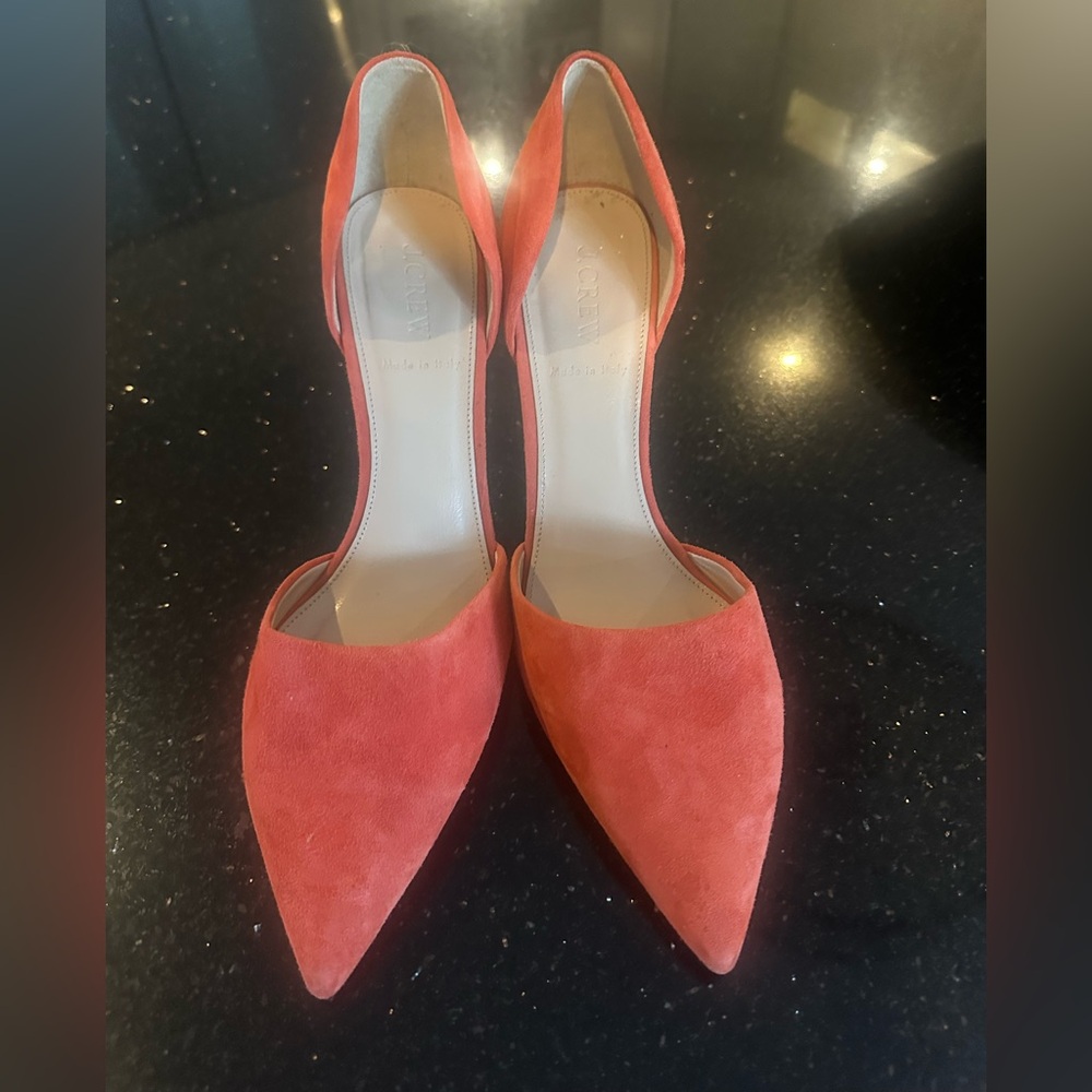 J. Crew Coral Suede Heels